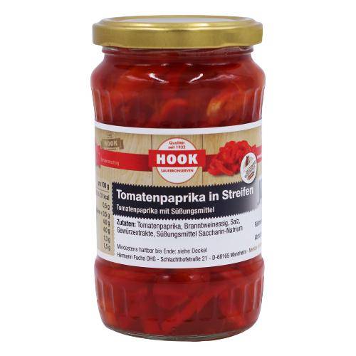 Tomatenpaprika in Streifen, 6 x 165 g Glas