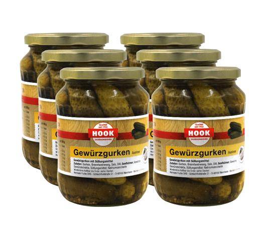 Gewürzgurken Auslese, 6 x 360 g Glas