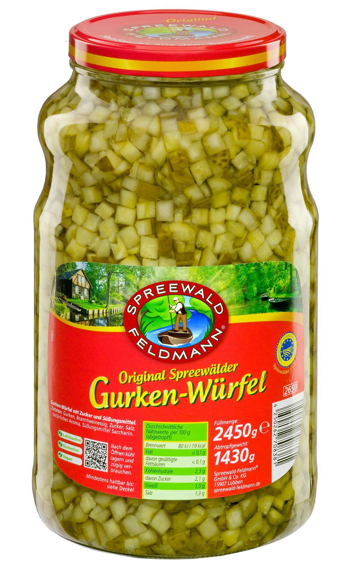 Spreewald - Gurken-Würfel, 2450 g Glas Spreewald - Gurken-Würfel, 2450 g Glas
