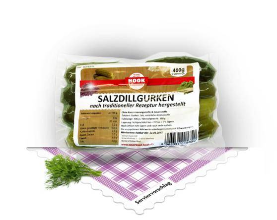 Salzdillgurken, 6 x 400 g Beutel