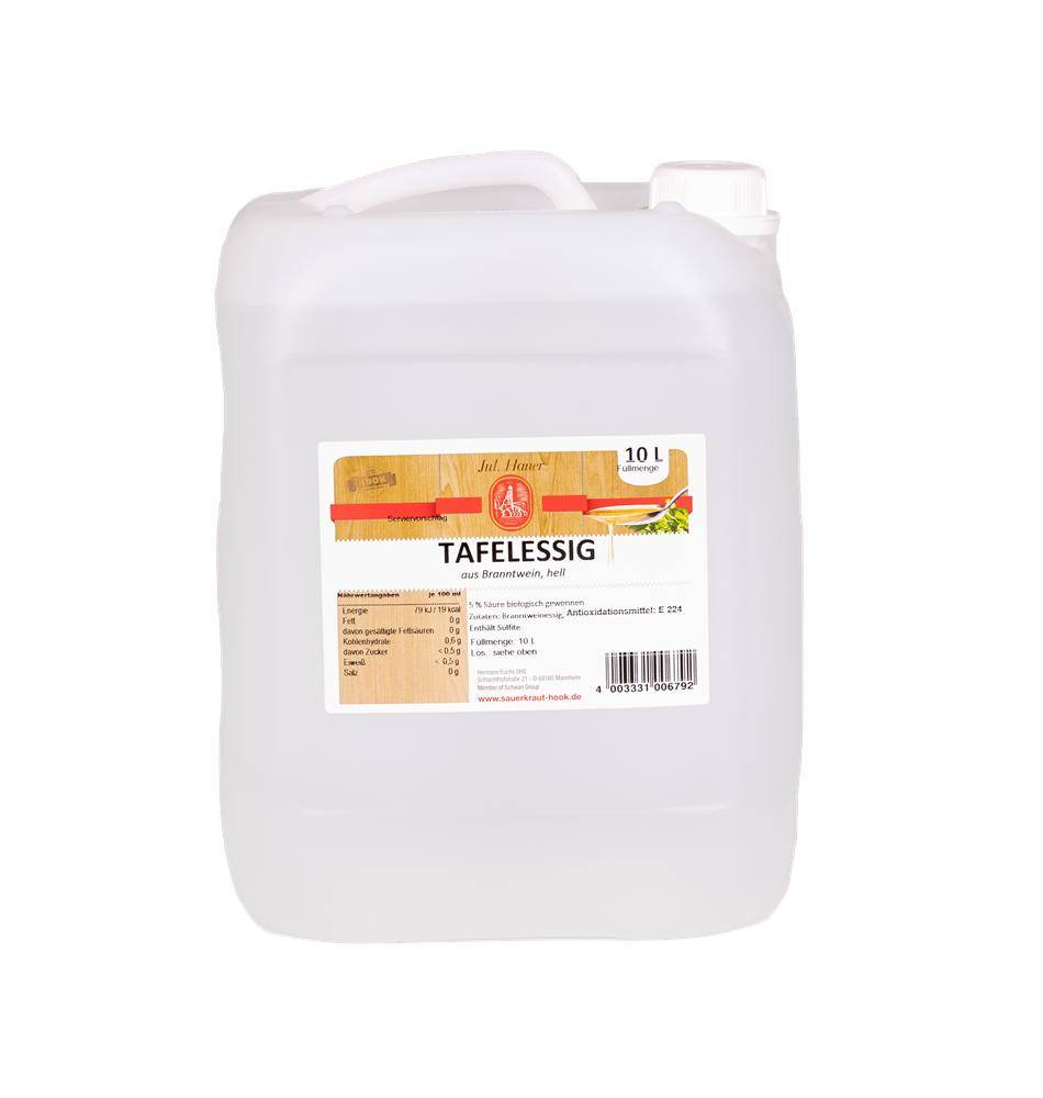 Hauer - Tafelessig hell, 10 l Kanister